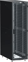 ITK LINEA S Шкаф серверный 19" 48U 600х1200мм передняя дверь двухстворчатая перфорированная задняя дверь перфорированная черный RAL 9005